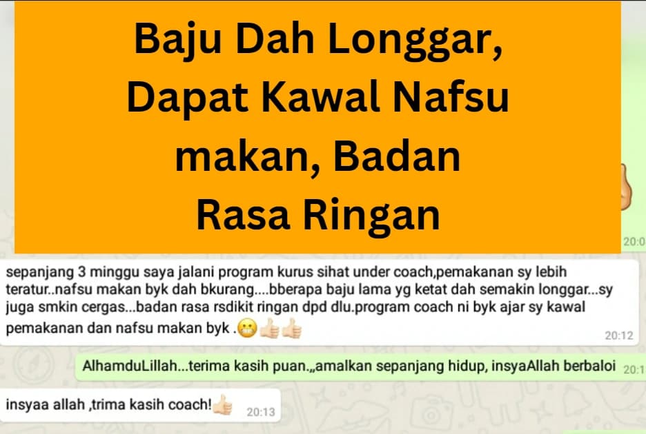 Pelajar berkongsi baju semakin longgar, selera lebih terkawal dan badan rasa ringan