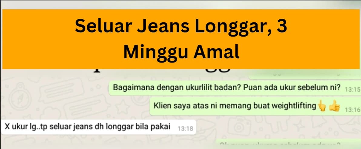 Pelajar berkongsi seluar jeans lebih longgar selepas tiga minggu mengamalkan panduan